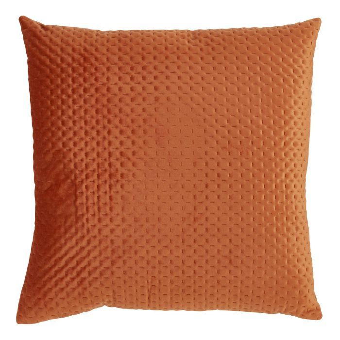 Poly Filled Pinsonic Velvet Pillow Rust - Saro Lifestyle | Target