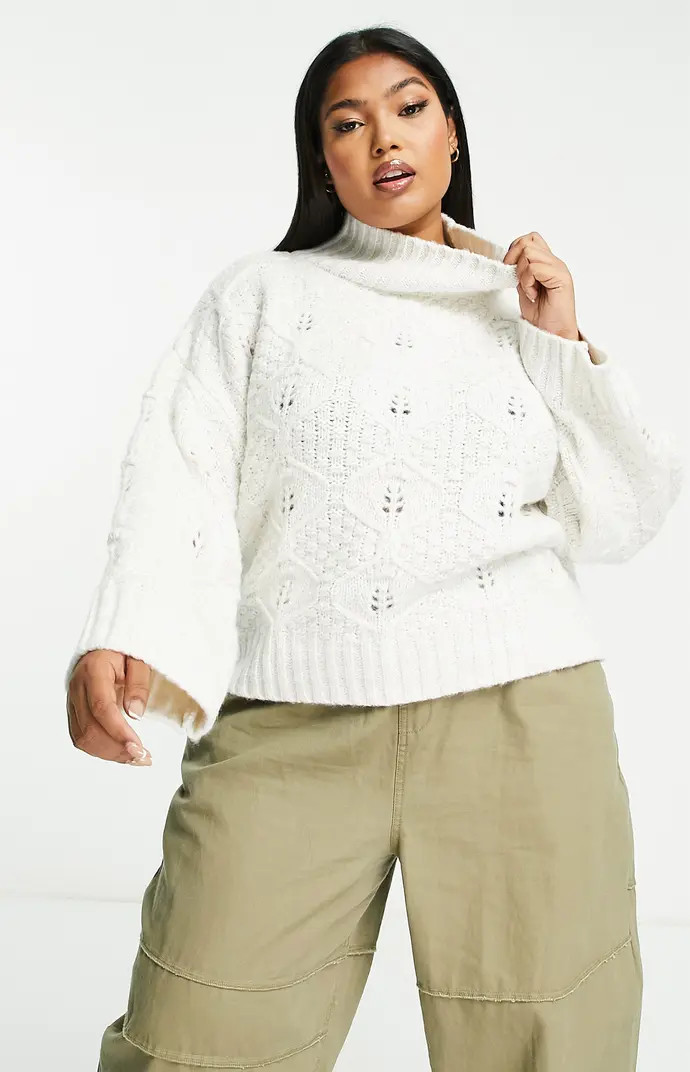 Curve Cable Stitch Turtleneck Sweater | Nordstrom
