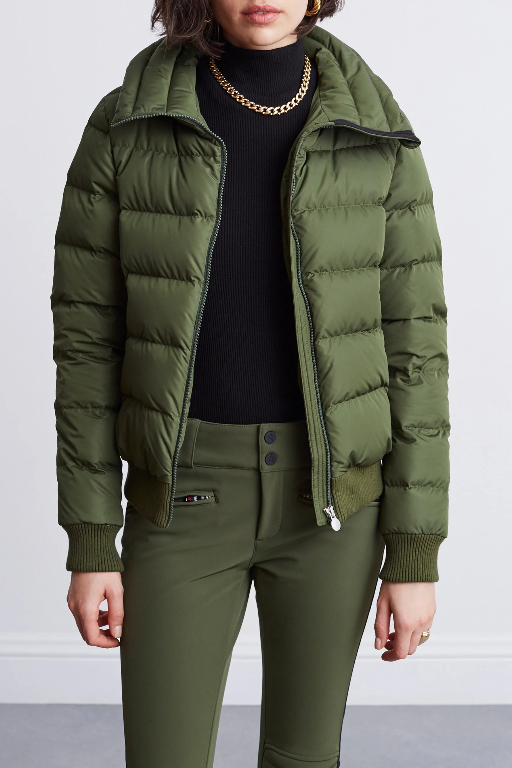 Perfect Moment 100% Polyester/Nylon Super Star Jacket in Dark Green Bandier | Bandier