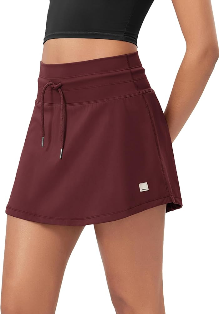 ODODOS Women's Drawstring Tie Daily Skirts Built-in Shorts Athletic Golf Tennis Skorts with Ball ... | Amazon (US)