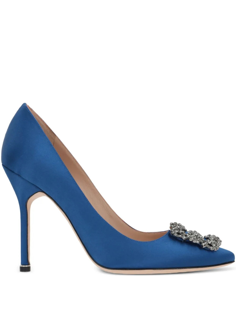 Manolo Blahnik Hangisi 105mm appliqué pumps - Blue | Farfetch Global