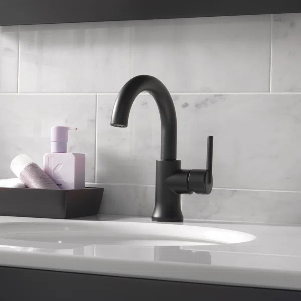 559HA-BL-DST Trinsic Single Hole Bathroom Faucet with Drain Assembly and DIAMOND Seal Technology | Wayfair Professional