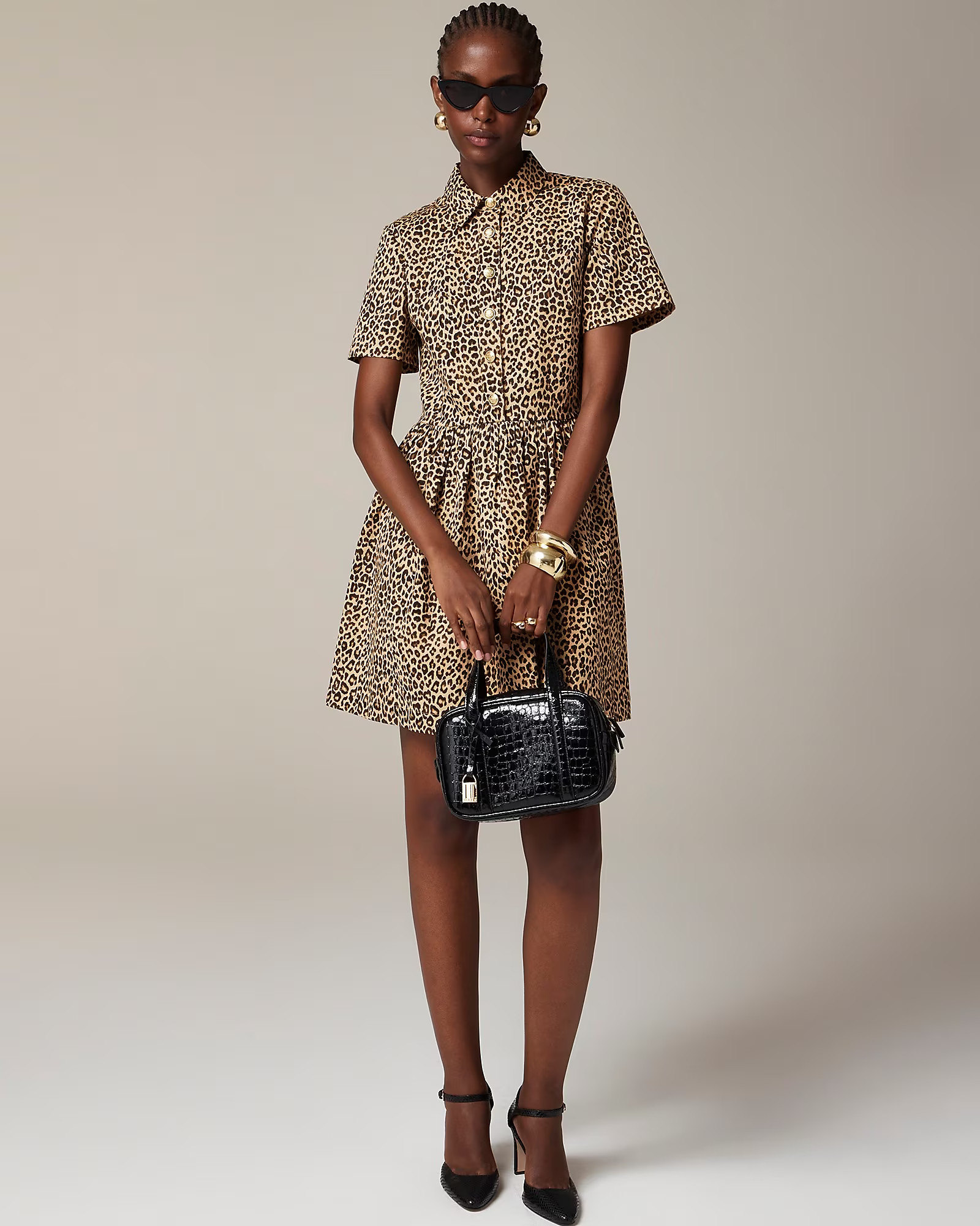 A-line shirtdress in leopard chino | J. Crew US