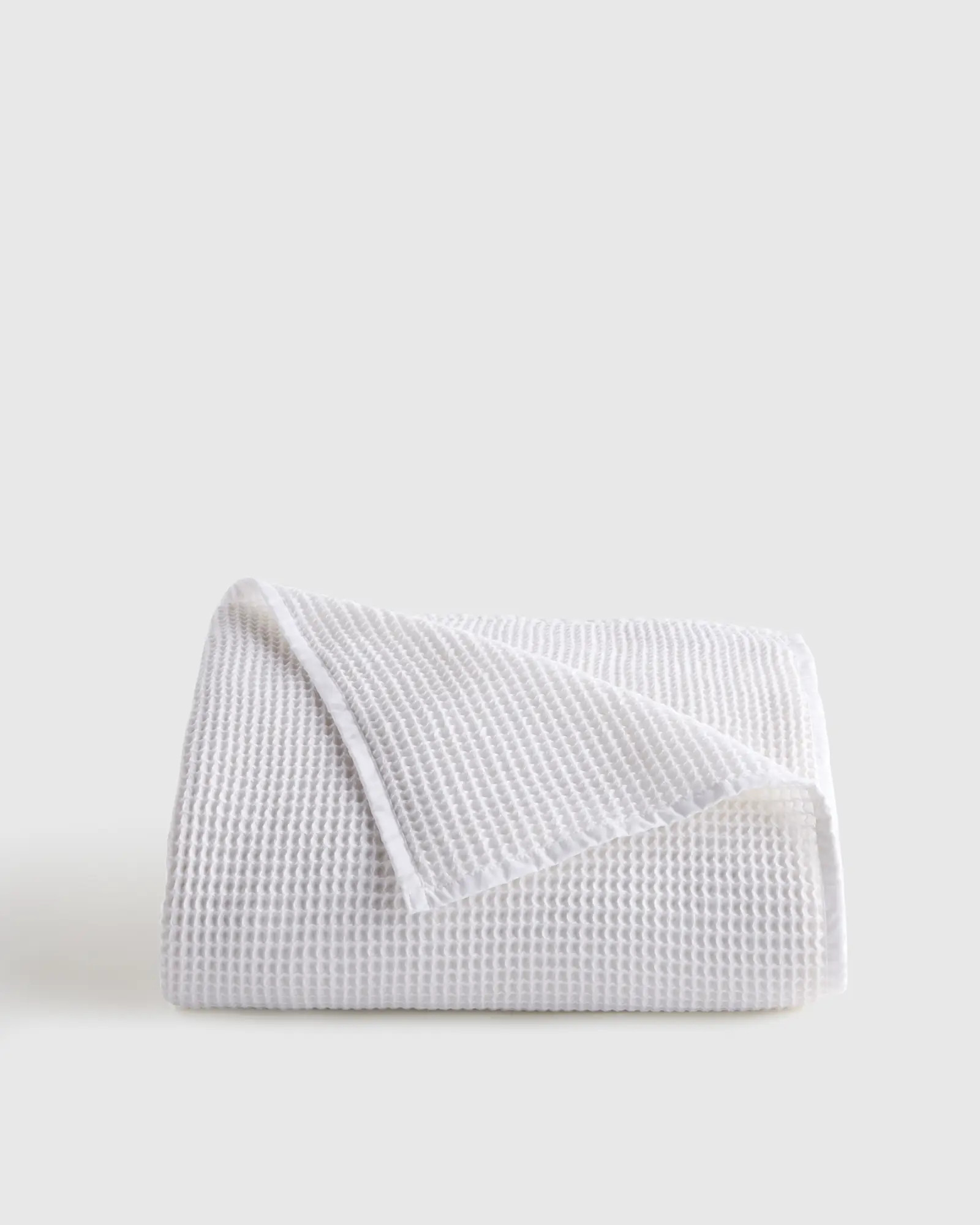 Organic Waffle Bed Blanket in White | Quince