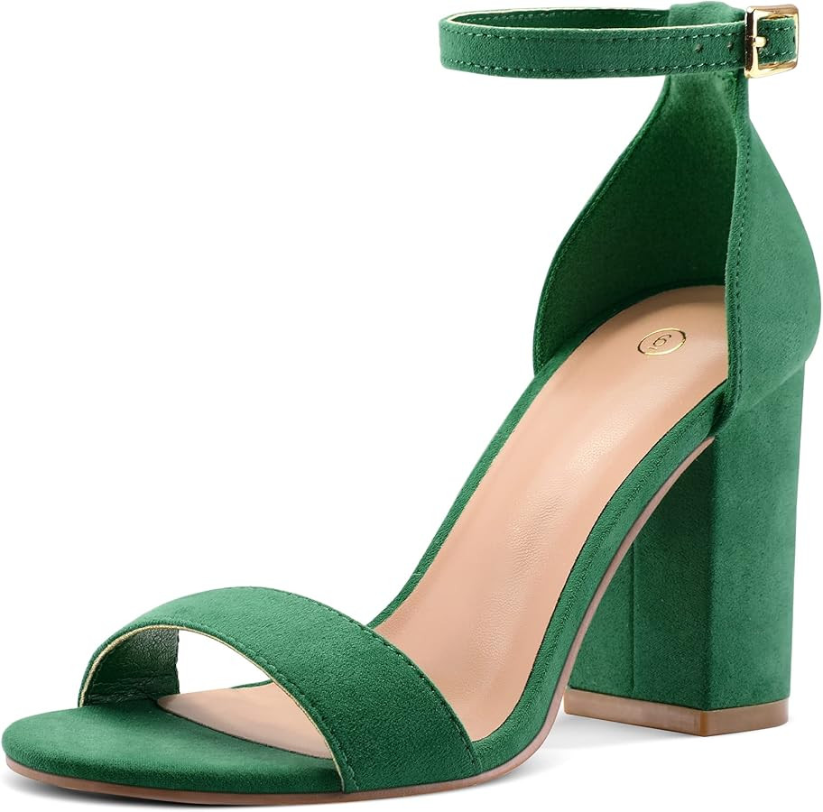 COASIS Women's Chunky Block Heels Open Toe Ankle Strap 3.5 Inch Heeled Sandals | Amazon (US)