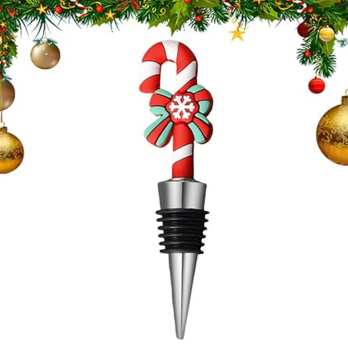 Christmas Wine Stopper, Decorative Christmas Tree Wine Bottle Stopper, Festive Cork Stoppers for Wine Bottles, Holiday Christmas Wine Stoppers for Wine Bottles Party Decor Gift (Candy Canes) | Amazon (US)