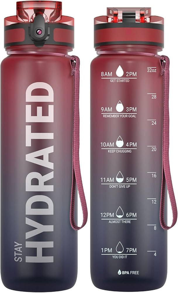Sahara Sailor Water Bottles, 32oz Motivational Sports Water Bottle with Time Marker - Times to Dr... | Amazon (US)