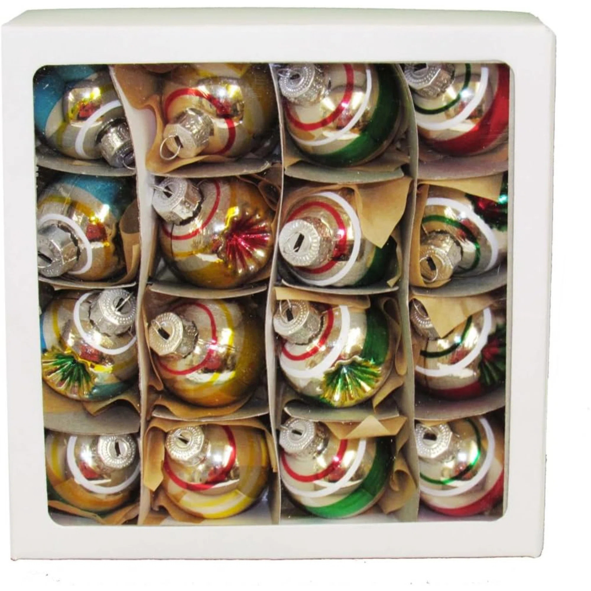 Kurt Adler Solid and Reflector Glass Ball Christmas Ornaments, 30mm (Pack of 16) | Wayfair | Wayfair North America