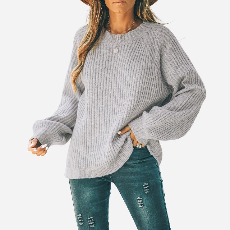 Women's Ribbed Raglan Sleeve Sweater - Cupshe | Target