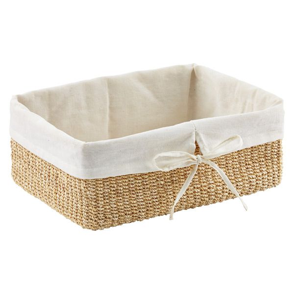 Large Makati Lined Basket Natural | The Container Store