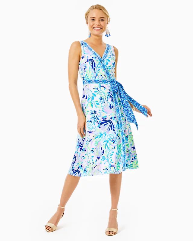 Shaylee Stretch Midi Wrap Dress | Lilly Pulitzer