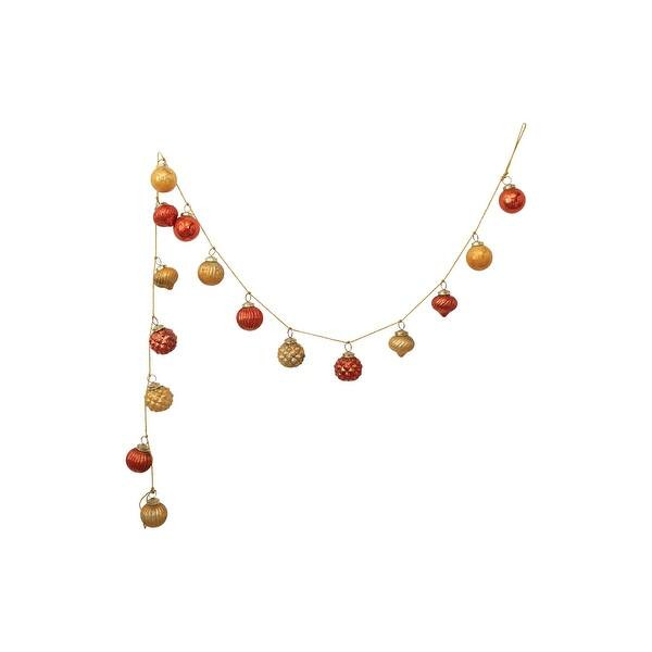 Embossed Mercury Glass Ornament Garland with Cord - Orange - 2.0"L x 2.0"W x 72.0"H - Bed Bath & ... | Bed Bath & Beyond