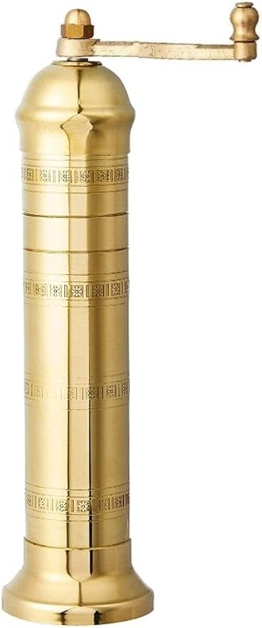 European Brass 8" Salt Mill Handcrafted Manuel Spice Mill Refillable Salt Grinder Handcrafted Gre... | Amazon (US)