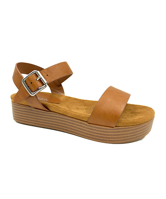 Bamboo Women's Sandals TAN - Tan Gigi Ankle-Strap Platform Sandal - Women | Zulily