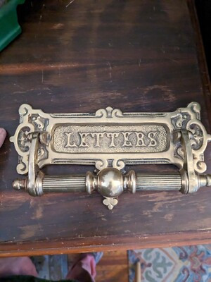 Vintage Solid Brass Door Knocker Letter Mail Slot Heavy | eBay US