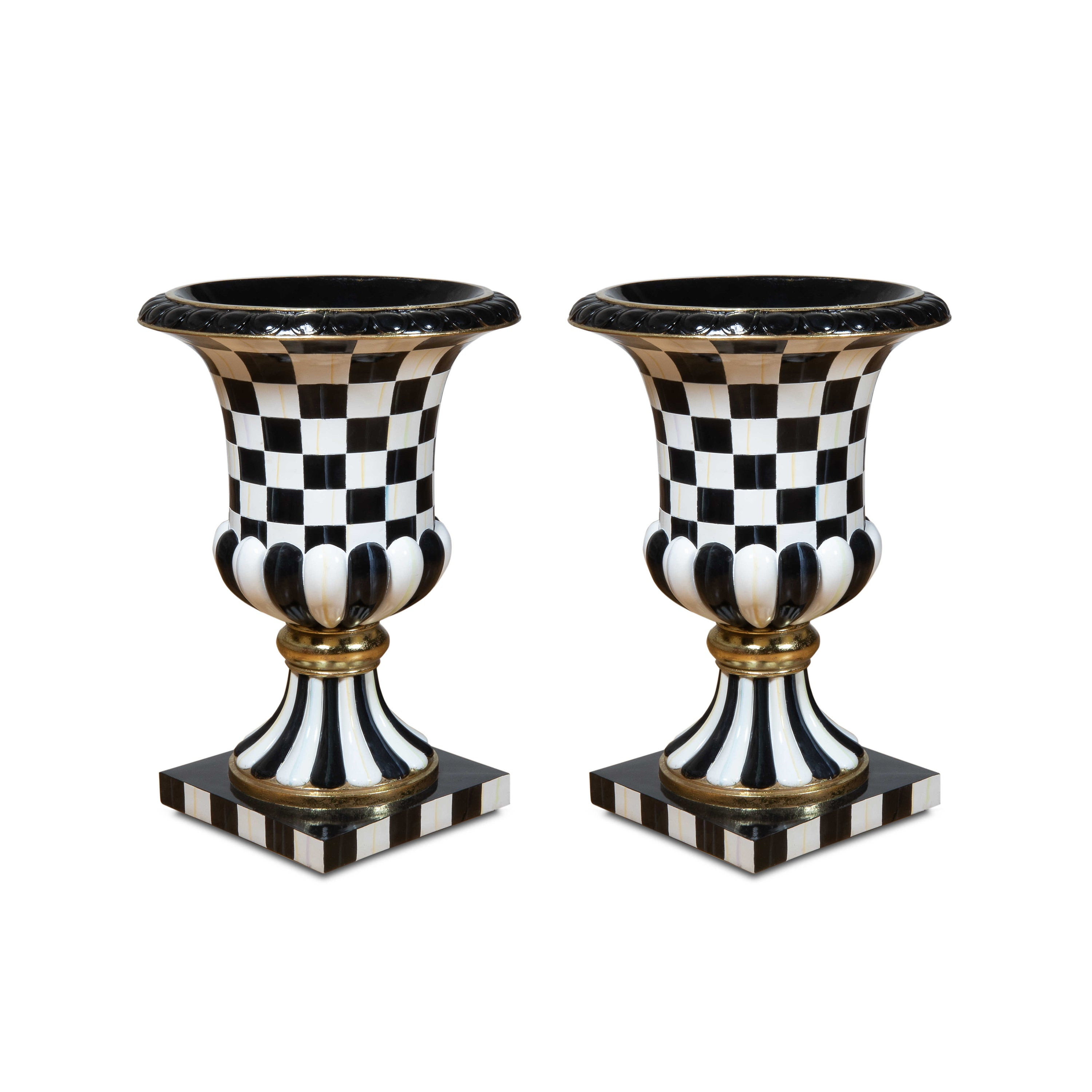 MacKenzie-Childs Courtly Check Pedestal Urn | MacKenzie-Childs
