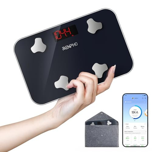 RENPHO Travel Scale for Body Weight, Mini Bathroom Scale for Body Fat, Portable Weight Scale for Traveling with Storage Case, 13 Body Composition Analyzer with App, 400 lbs, Elis Go, 11.02" x 7.09" | Amazon (US)