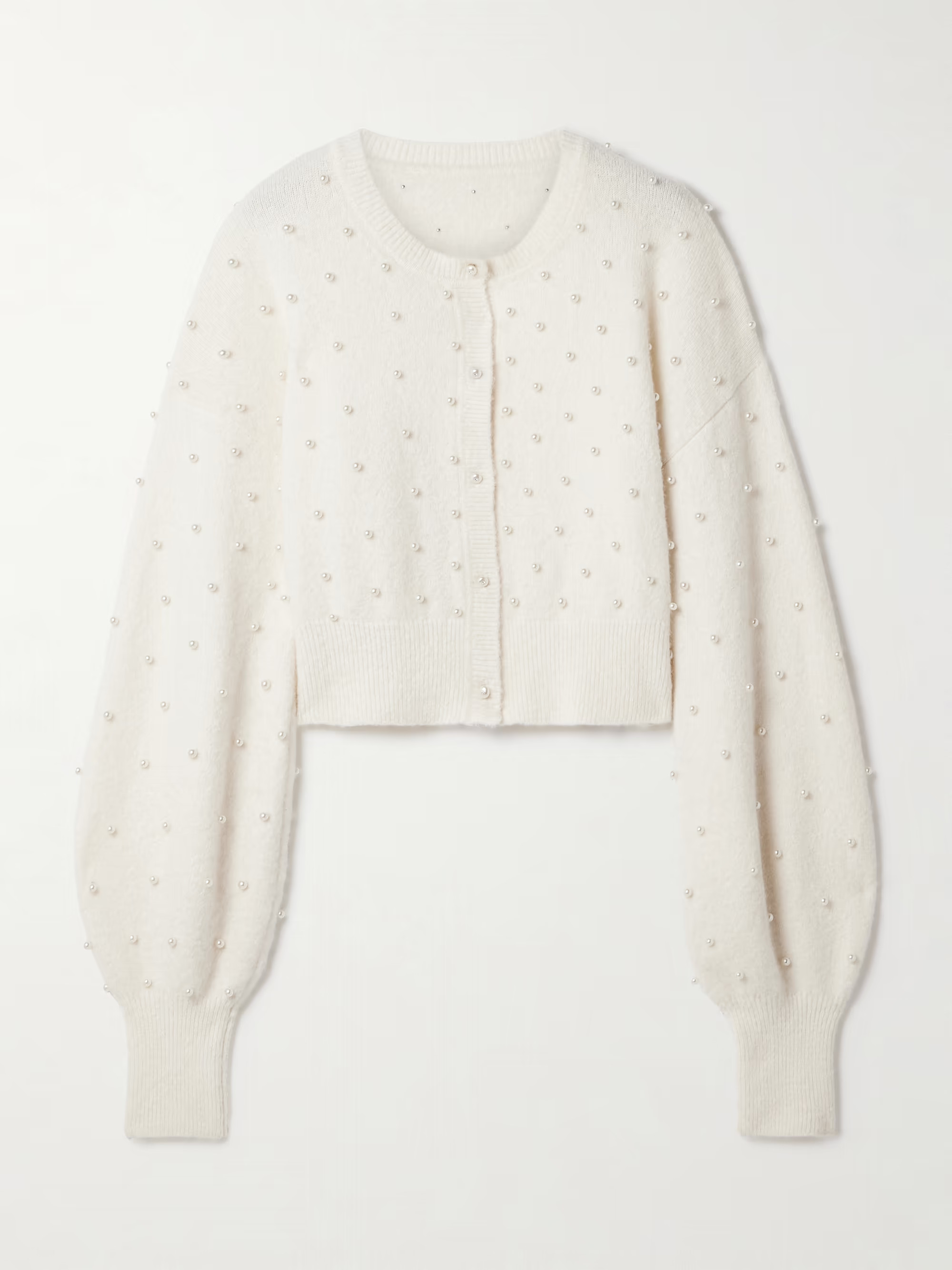 Crush faux pearl-embellished alpaca-blend cardigan | NET-A-PORTER (US)