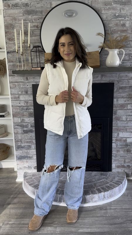 Sharing 30 days of mom outfit ideas you’ll actually want to wear! You definitely don’t have to be a mom to wear them! Just love an elevated casual look. 🤍 Had to style this vest one more time for this series. These jeans have been a best seller these past few weeks too!

SIZING INFO:
Small in vest and top
Jeans are true to size but meant to run baggy
I size down a half size in my Ugg boots

The perfect mom outfit, target jeans outfit, mom outfit idea, casual outfit idea, jeans outfit, winter outfit, style over 30, puffer vest outfit

#momoutfit #momoutfits #dailyoutfits #dailyoutfitinspo #whattoweartoday #casualoutfitsdaily #momstyleinspo #styleover30 #puffervestoutfit 

Follow my shop @michellemquinn on the @shop.LTK app to shop this post and get my exclusive app-only content!

#liketkit #LTKfindsunder50 #LTKstyletip #LTKfindsunder100
@shop.ltk
https://liketk.it/4uXaW

#LTKfindsunder50 #LTKfindsunder100 #LTKstyletip