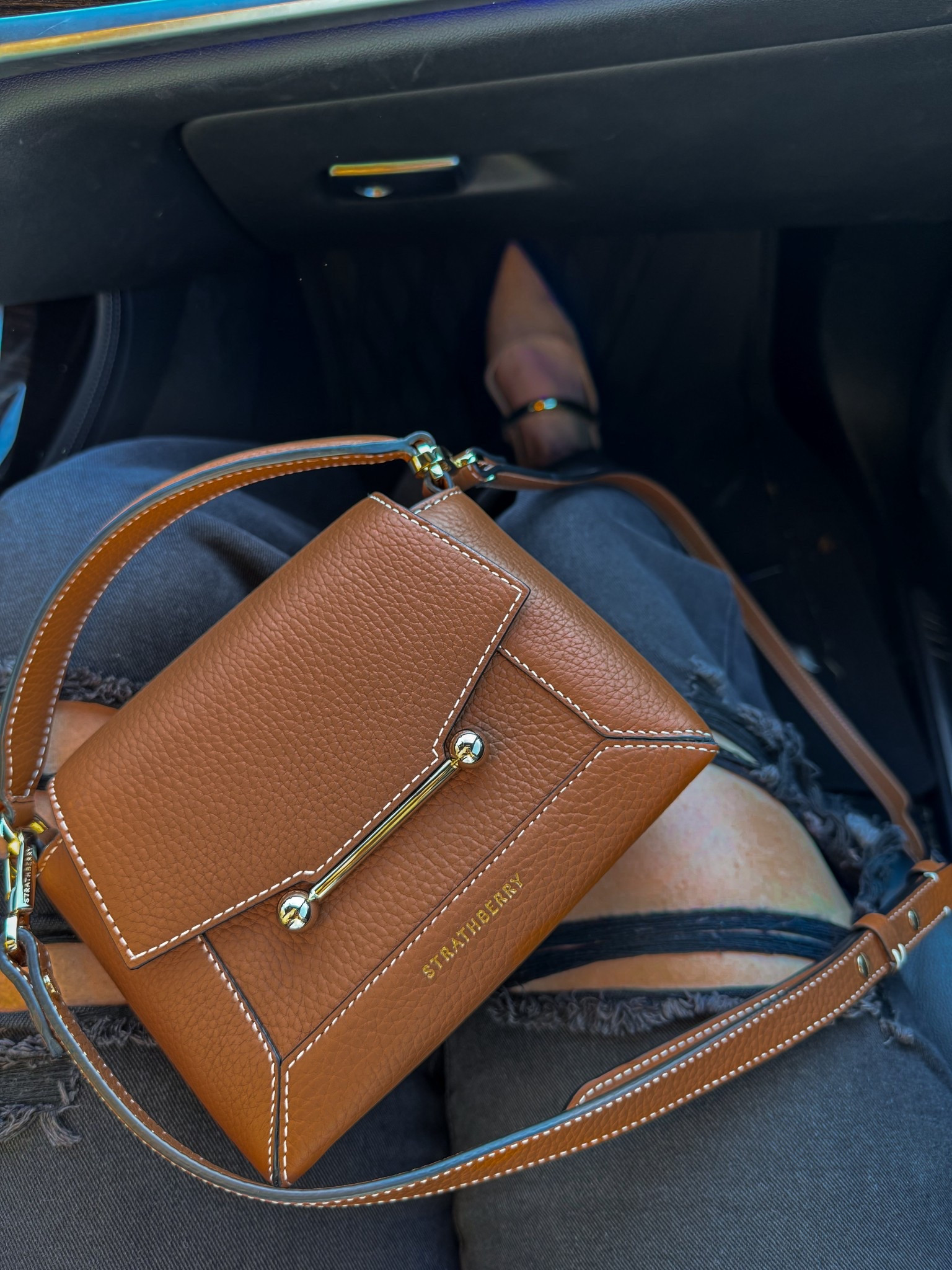 Birthday outfit! Headed to get my birthday massage! Chose one of my favorite Strathberry Mosaic bags to wear today! This is the color tan with vanilla stitching. It’s the perfect everyday tan handbag! The color and quality are stunning! 🤩 

#LTKStyleTip #LTKWorkwear #LTKItBag