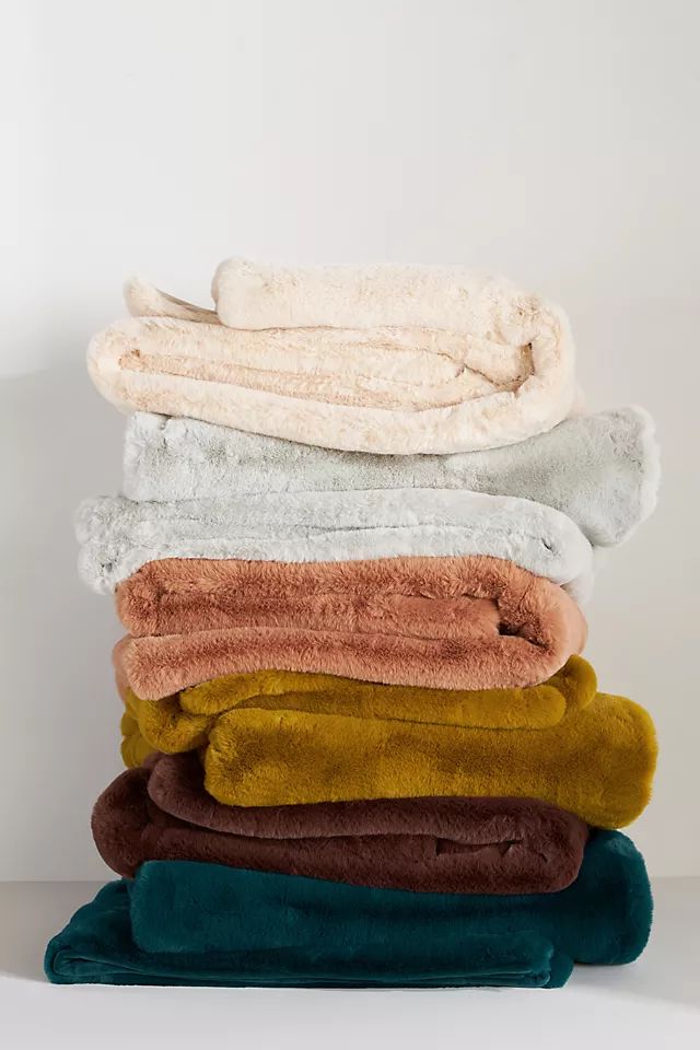 Sophie Faux Fur Throw Blanket | Anthropologie (US)