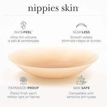 NIPPIES Nipple Covers for Women \u2013 Adhesive Silicone Pasties with Travel Box | Amazon (US)