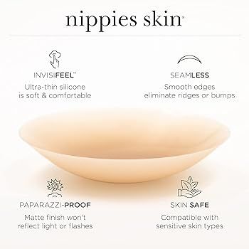 NIPPIES Nipple Covers for Women \u2013 Adhesive Silicone Pasties with Travel Box | Amazon (US)
