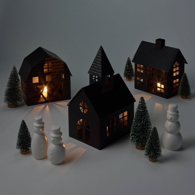 12pc Metal House Village Kit Black - Wondershop™ | Target