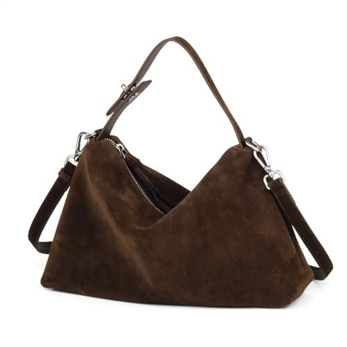DONNAIN Suede Bag for Women Leather Slouchy Hobo Tote Bag Women Handbags Work Bag(Coffee) | Amazon (UK)