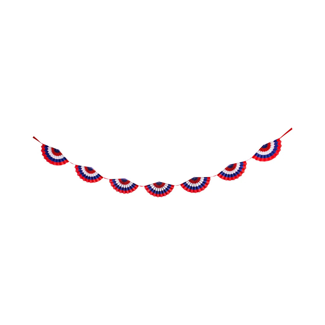 Red White and Blue Fan Paper Bunting Banner | My Mind's Eye