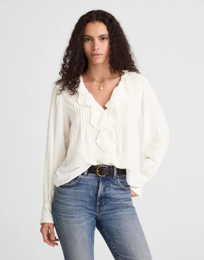 Ruffled Pintuck Top | Madewell