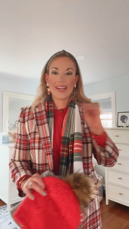Black Friday sales: plaid coat, beanie, red cardigan corduroy pants, boots, holiday outfit 

#LTKHoliday #LTKCyberWeek #LTKGiftGuide