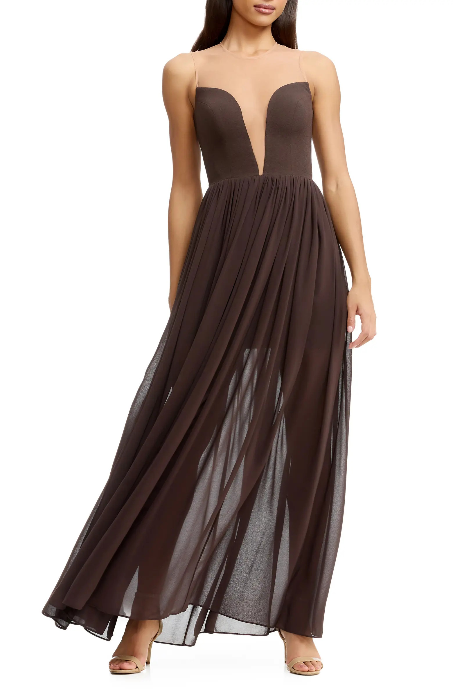 Eleanor Illusion Neck Gown | Nordstrom
