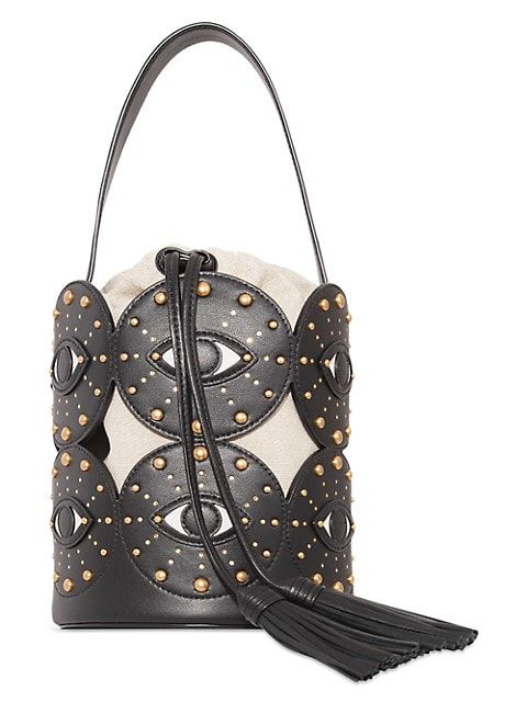 Evil Eye Leather Studded Bucket Bag | Saks Fifth Avenue
