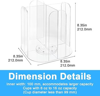 Acrylic Rotatable Cup and Lid Holder Rotating Plastic Cup Holder | Amazon (US)