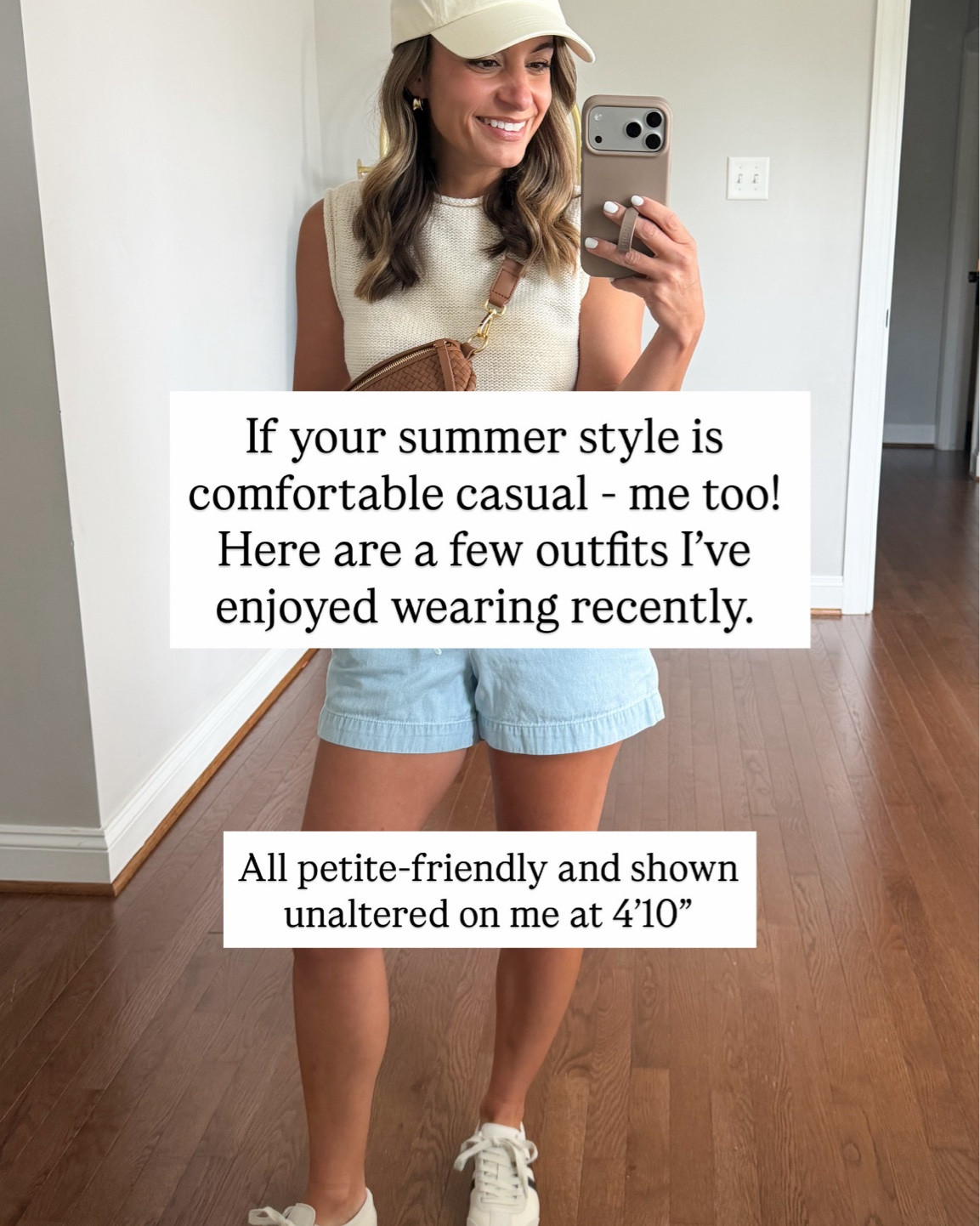 If your summer style is comfortable casual - me too! Here are a few outfits I’ve worn recently. 

Outfit 1 
Shorts (LOFT): petite xxs 
Tank top (Abercrombie): xxs 
Sneakers (Quince): true to size 

Outfit 2 
Top (Abercrombie): sold out 
Shorts (Kohl’s): 1 size up 
Sandals (Target) 

Outfit 3 
Shorts (Alo): xxs 
T-shirt (Lululemon): xs 
Sneakers (Hoka)

Outfit 4 
Dress (J.Crew Factory): petite xs

Outfit 5 
Jeans (MOTHER): petite 24 
Top (Anthropologie): xxs 
Sandals (Dolce Vita)

#LTKPetite