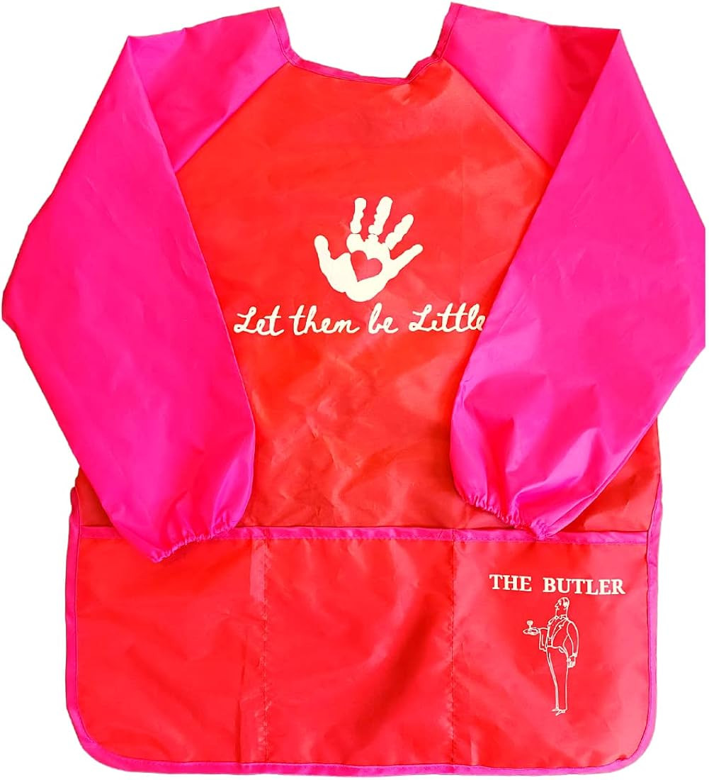 THE BUTLER Kids Art Craft and Painting Smock, Long Sleeve, Waterproof Apron with Pockets, Childre... | Amazon (US)