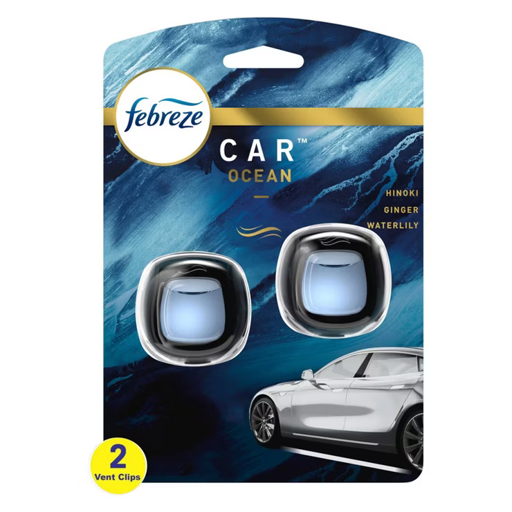 Febreze Car Odor Eliminating Air Freshener Vent Clips - Ocean Scent - 0.13 fl oz | Target