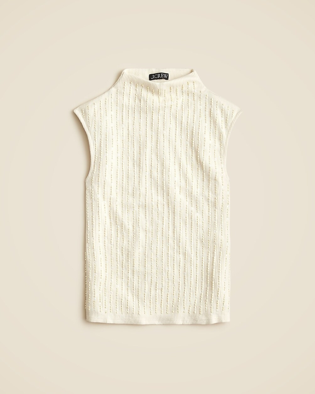 Vintage rib mockneck with embellishment | J. Crew US