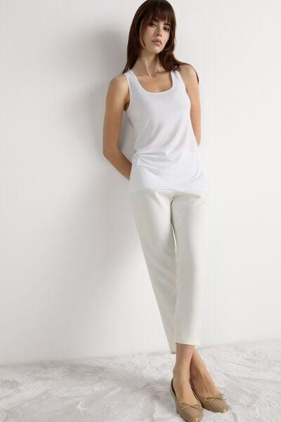 Intimissimi Long Micromodal Tank Top Woman White Size M | Intimissimi (US)