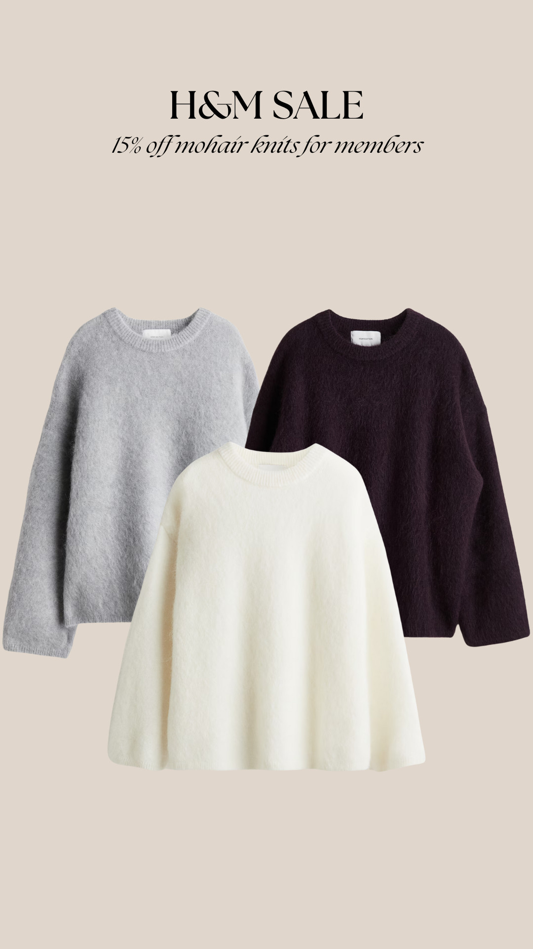 H&M mohair knits are 15% off for members. Plus, they’re offering free next-day delivery if you order by 9 p.m. tonight! 

 #LTKuk #LTKautumn #LTKstyletip