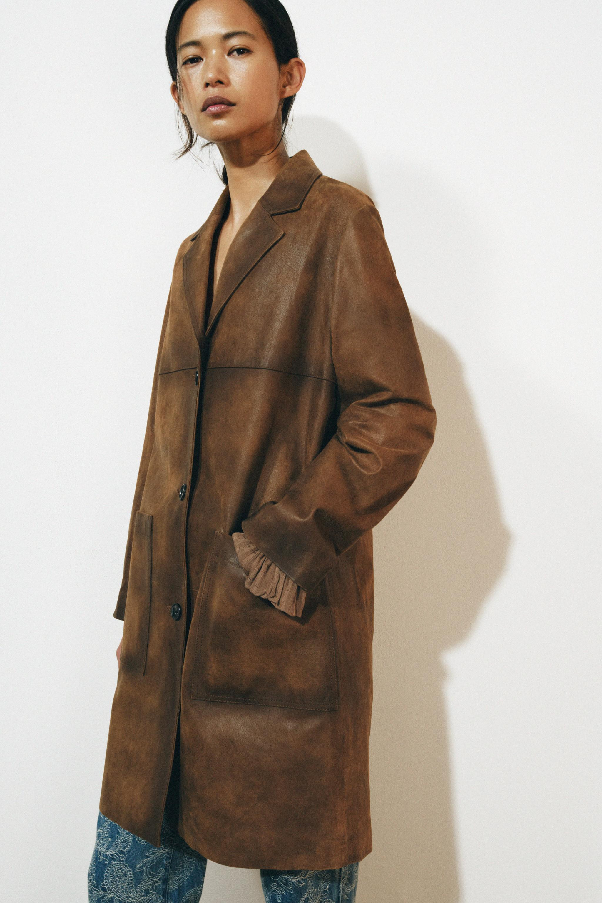 100% LEATHER COAT ZW COLLECTION LIMITED EDITION | Zara US