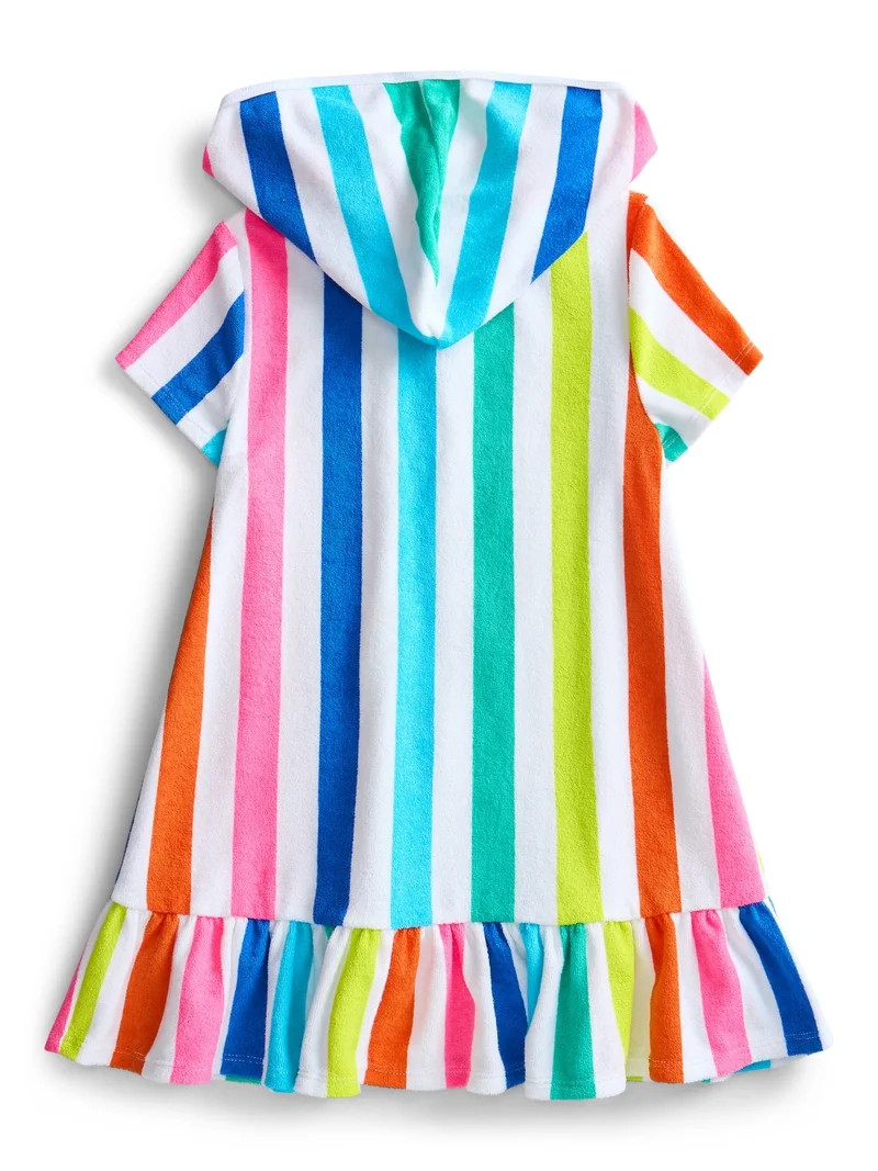 Wonder Nation Girls Terry Towel Swimsuit Coverup Dress with UPF 50+, Sizes 4-18 & Plus - Walmart.... | Walmart (US)