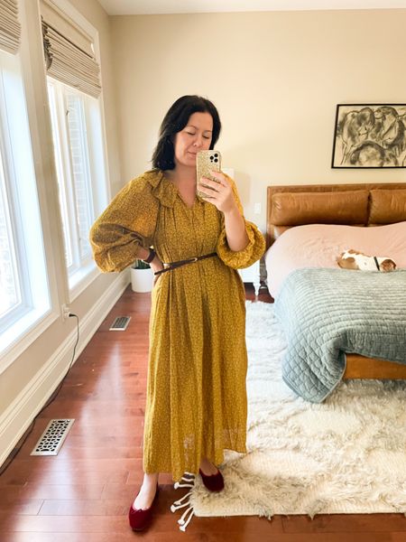 I love a maxi dress for fall! This mustard floral is the perfect color for the season  

#LTKworkwear #LTKover40 #LTKstyletip