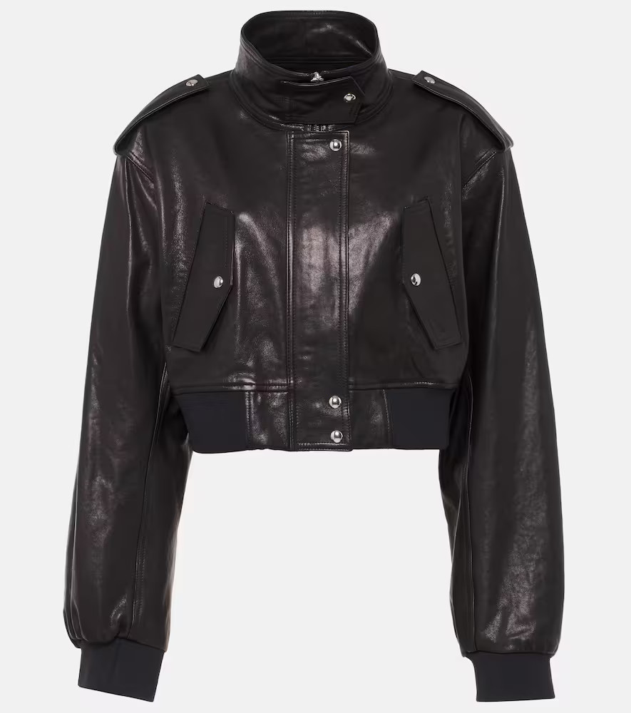 Khaite Kember cropped leather bomber jacket | Mytheresa (US/CA)