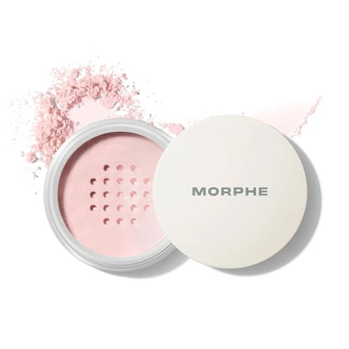 Morphe Bake & Set Brightening Setting Powder - Lightweight, Talc-Free, Loose Powder for Face Makeup with a Soft, Natural Finish - Minimizes Shine for Up to 24HR - Brightening Pink (0.31 oz) | Amazon (US)