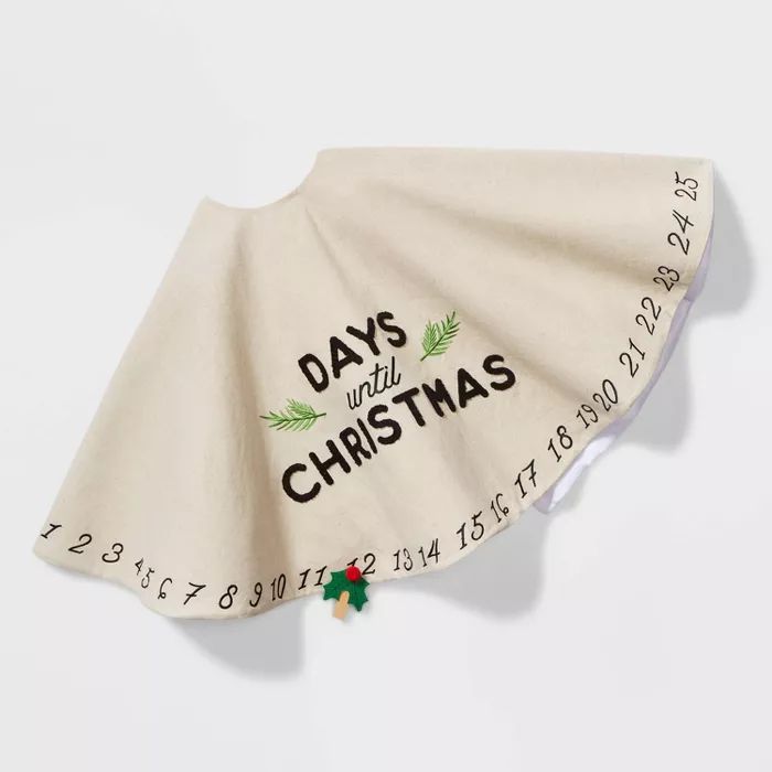 48in Canvas Christmas Countdown Tree Skirt Neutral - Wondershop&#8482; | Target