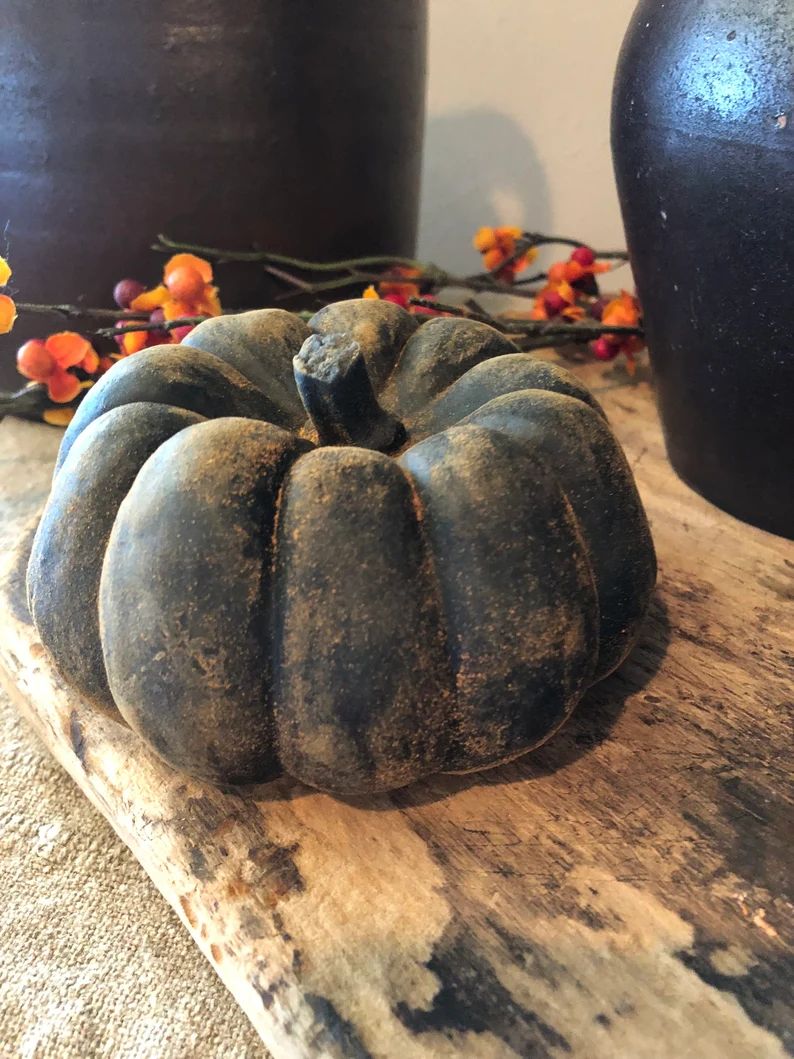 Blackened Beeswax Large Chunky Pumpkin 333 primitivefallbowl Fillerharvest - Etsy Peru | Etsy (US)