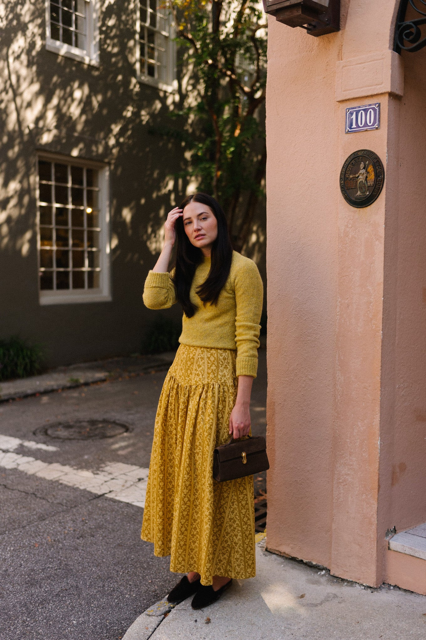 Iris Skirt in Gold Melograno Stripe | Parterre