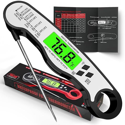 Digital Meat Thermometer, Instant Read Thermometer, Black | Grill, BBQ, candy and baking thermome... | Amazon (US)